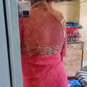 Peach Colour Anarkali. And Dupatta