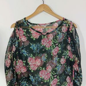 Black Printed Casual Top (Women)