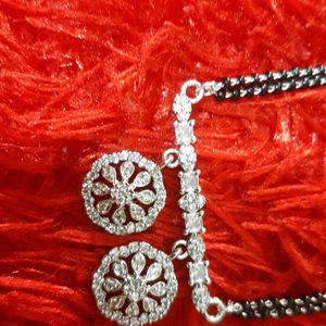 Silver Diamond Mangalsutra Set