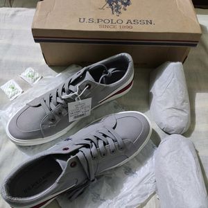 U.S. Polo Assn Men Grey Solid Sneakers