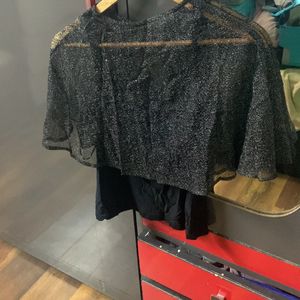 Beautiful Party Wear Black Top Faballey