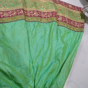 Pitch Blouse With Dupatta And The Stitch Lehenga