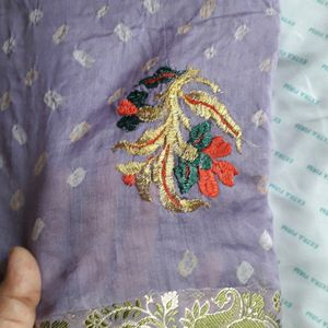 Bandhni Saree With Work