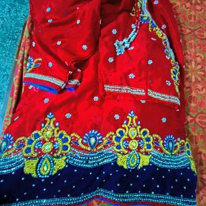 Ravishing Red Velvet Saree