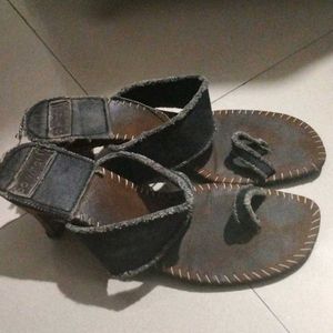 Used Denim Heels