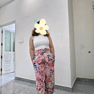 Zara Paperbag Floral Trousers