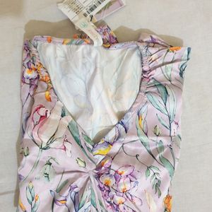 Lavender Floral Print Women's Top