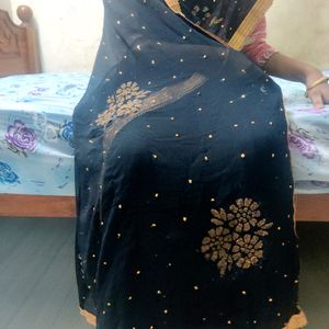 Black Stone Work Soft Saree