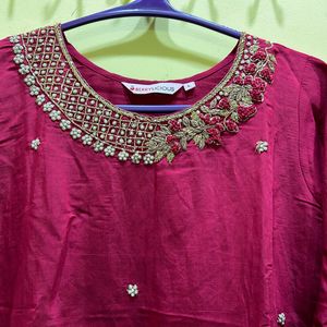 Berrylicious Dark Pink Kurta Set Size L