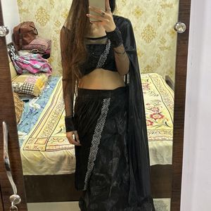 Black Lehenga Saree