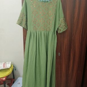 Green Embroidery Anarkali Kurti