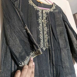 Black And Golden Kurti