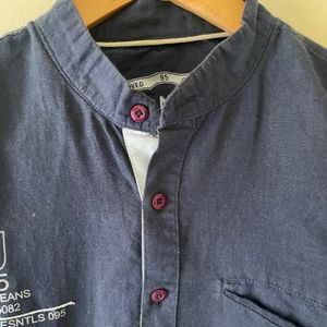 Navy Blue Kurta Shirt For Men