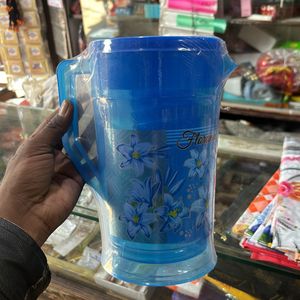 TRANSPARENT 1 JUG & 6 GLASS SET ( BLUE COLOR)