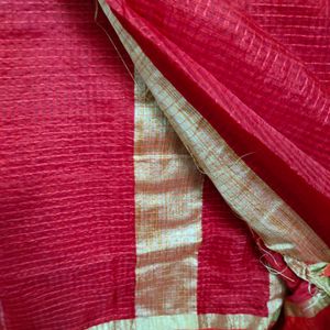 Double Colour Red Saree