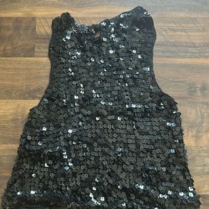 Beautiful Black Sequence Shimmery Top Sleeveless