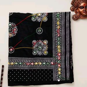 Oye Happy Festival Black Dupatta