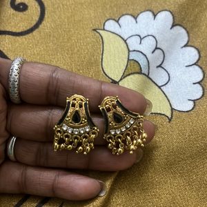 Jhumka in Golden and Black Set of 2