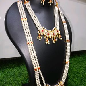 Kundan Moti Mala Sets With Earrings