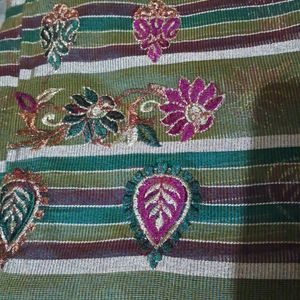 Green Embroiderey Saree