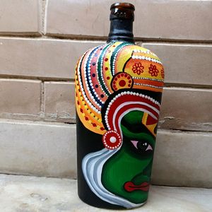 Handpainted Kathakali Bottle Art