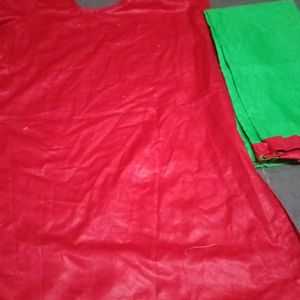 Red Green Kurta Set