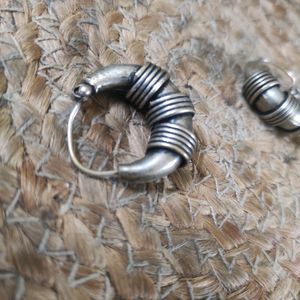 Pure Silver Antique Hoops