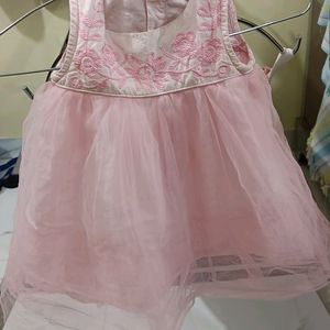 Hopscotch Pink Cute Frock For Baby Girl