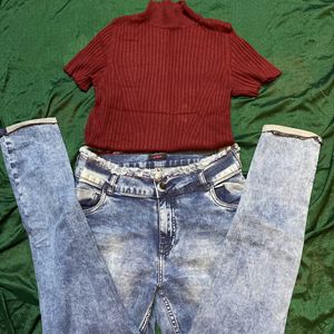 Combo Set Tops With Jeans