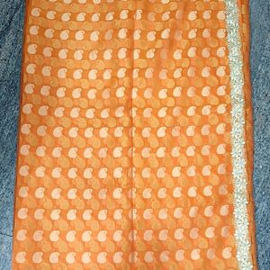 Orange Lace Saree