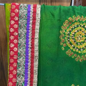 Heavy Festive Bandhej Saree With Blouse