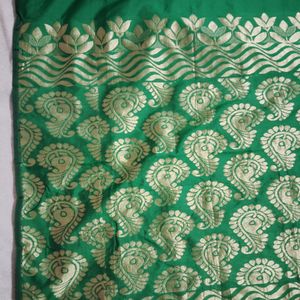 Green Saree(with Blouse)