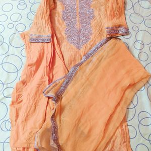 Orange Kurti 3-piece Set