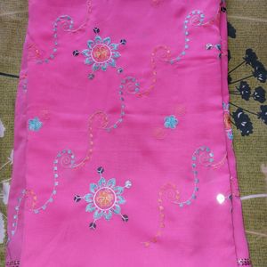 Women Pink Embellished Saree