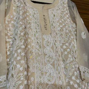 Chickankari Kurta With Lining