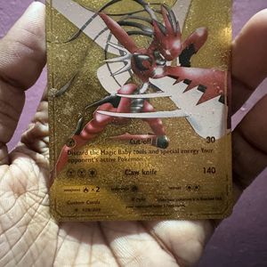 Pokemon Gold Card Scizor V Collectible Rare