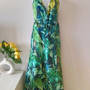 Zara Leaf Print Long Dress