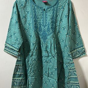 Teal Green Short Kurtha