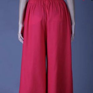 Pink Solid Rayon Palazzo