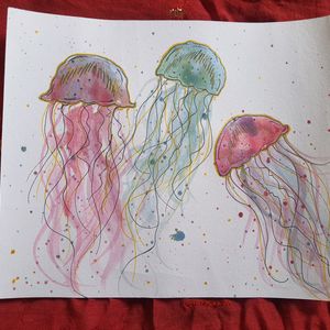 jellyfish watercolor painting 🪼