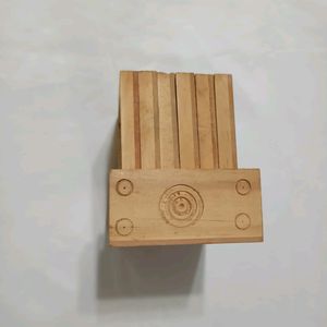 Wooden Coasters - 6 With Stand