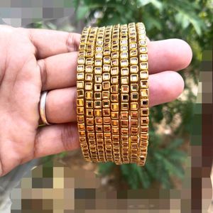 8 Kundan Bangles (2.4,2.6 & 2.8)