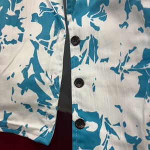 Blue & White Print Jacket