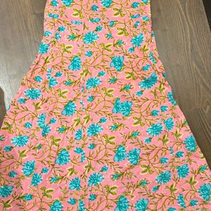 Full Length Printed Sleeveles Dress For Women