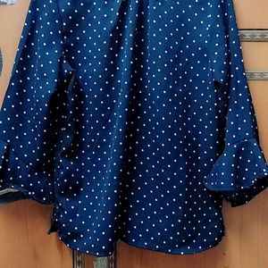 Dark Blue Top With White Dot