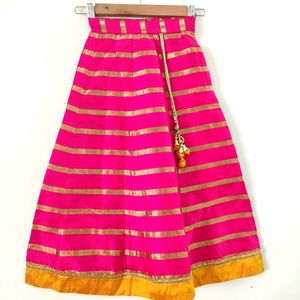 Yellow And Pink Lehenga ( Girls) & Bangle Set