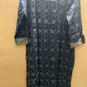 Denim Look Cotton Printed Kurti