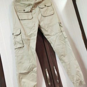 Cream Colour Joggers With Double Pocket