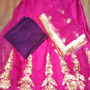 Flared Lehanga with dupatta and blouse piece