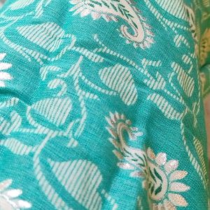 Sea Green Flower Print Look Long Ethnic Skirt